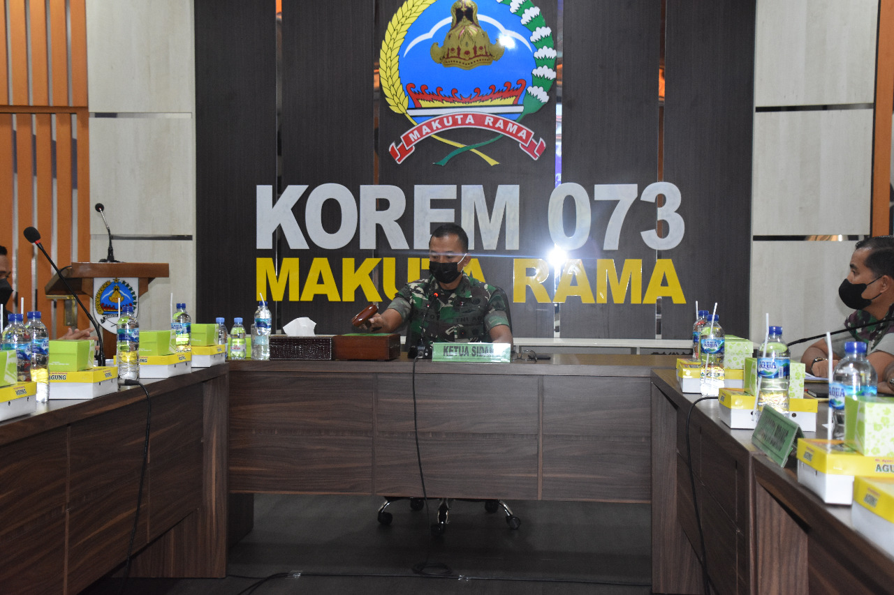 Tingkatkan Kinerja Perwira, Danrem Pimpin Sidang Pankar Jabatan Perwira Triwulan I TA. 2022